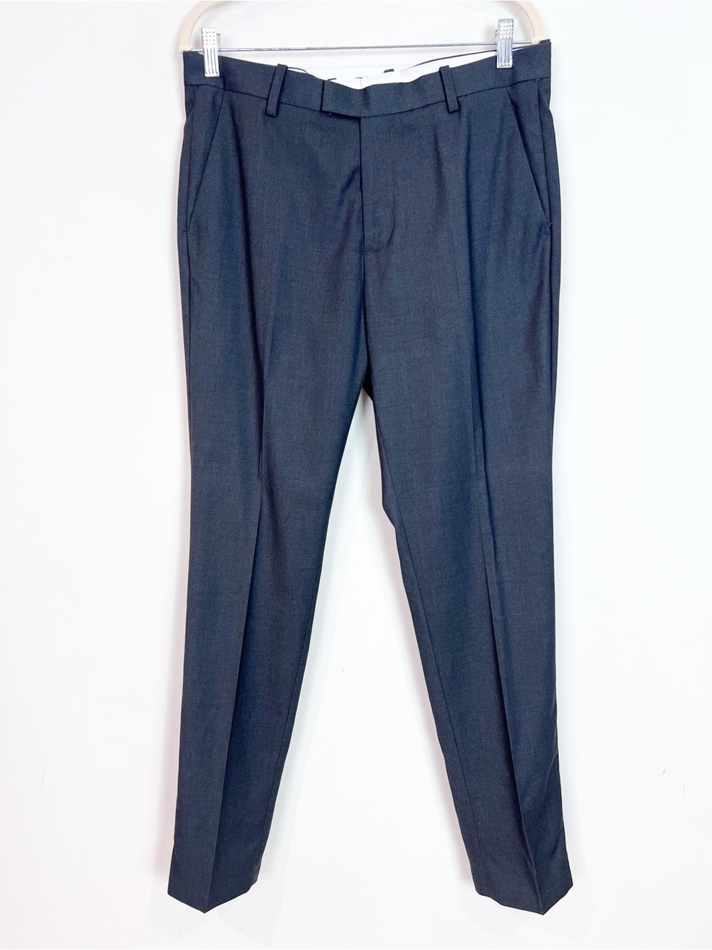 H&M SLIM FIT CHARCOAL GRAY MENS DRESS SLACKS PANTS MENS SZ 34R
